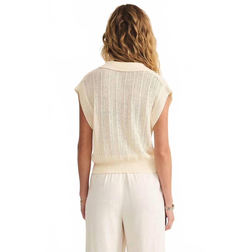 NEW Z SUPPLY lauden polo top in sea salt - Picture 4 of 5